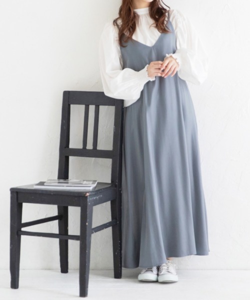 Mysa&Liina（ミーサリーナ）の「オーロラツイルワンピース（ワンピース・レディース・グレイッシュベージュ/ブラック/オレンジ/ブルー・M）」の8枚目の写真