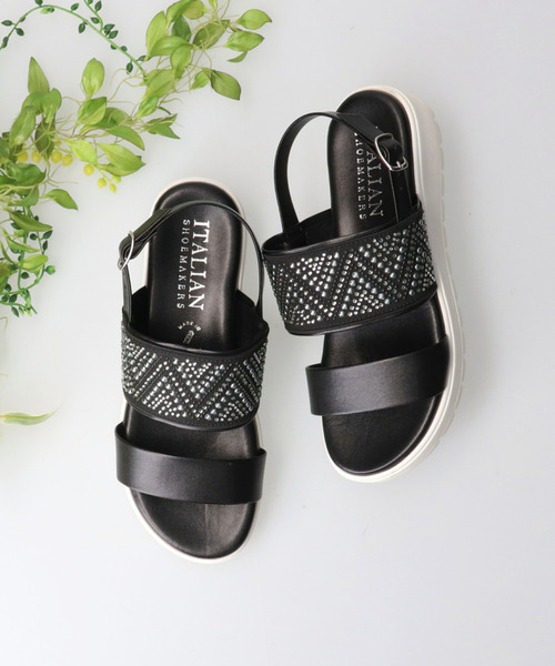 【ITALIAN SHOEMAKERS】バックバンドホワイトソールサンダル(912100)