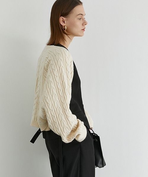 Fano Studios(ファノ ストゥディオズ)の「【Fano Studios】Cable knit bolero FD20S128(カーディガン/ボレロ・レディース・アイボリー・L/M/S)」の8枚目の写真