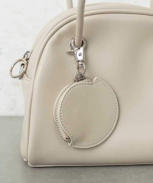 mystic（ミスティック）の「ポーチ付ボストンBAG（ボストンバッグ・レディース・アイボリー/ブラック/パープル/ピンク・FREE）」の5枚目の写真