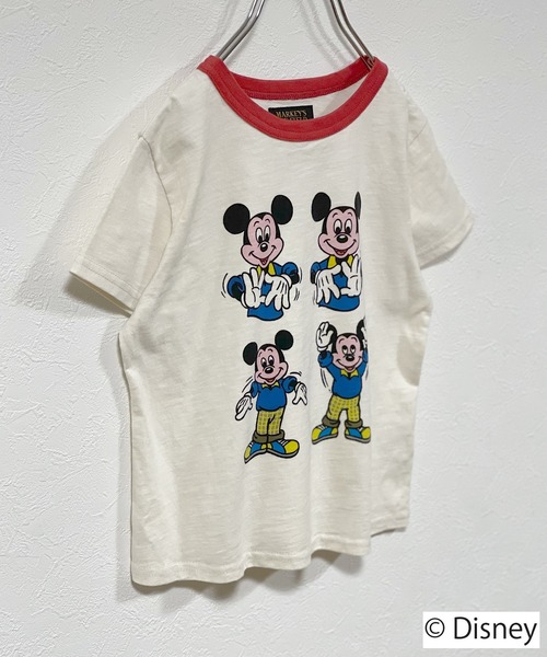 Disney（ディズニー）の「【Disney】ミッキーマウス/半袖Tシャツ（80～150cm）（Tシャツ/カットソー・キッズ・ベージュ/グリーン/レッド/キナリ/チャコール/ブルー・80/100/110/120/130/140/90/150/95）」の6枚目の写真
