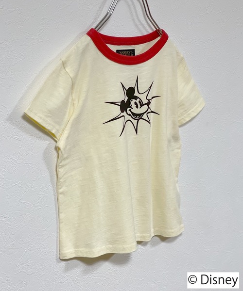 Disney（ディズニー）の「【Disney】ミッキーマウス/半袖Tシャツ（80～150cm）（Tシャツ/カットソー・キッズ・ベージュ/グリーン/レッド/キナリ/チャコール/ブルー・80/100/110/120/130/140/90/150/95）」の2枚目の写真