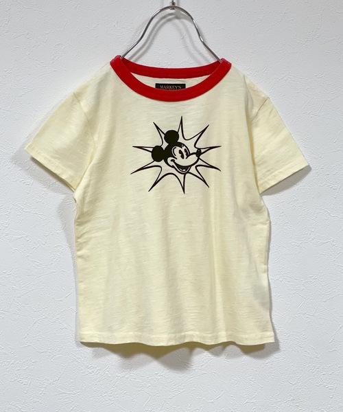 Disney（ディズニー）の「【Disney】ミッキーマウス/半袖Tシャツ（80～150cm）（Tシャツ/カットソー・キッズ・ベージュ/グリーン/レッド/キナリ/チャコール/ブルー・80/100/110/120/130/140/90/150/95）」の7枚目の写真