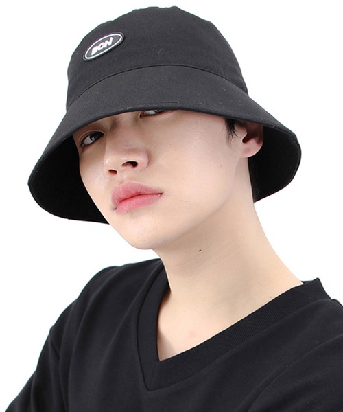 BASIC COTTON（ベーシックコットン）の「『BASIC COTTON/ベーシックコットン』BCN logo stitch bucket hat/ロゴステッチバケットハット（ハット・レディース・ブラック/A・FREE）」の2枚目の写真