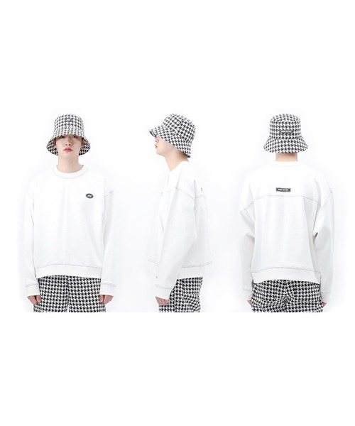 BASIC COTTON（ベーシックコットン）の「『BASIC COTTON/ベーシックコットン』BCN logo stitch bucket hat/ロゴステッチバケットハット（ハット・レディース・ブラック/A・FREE）」の8枚目の写真