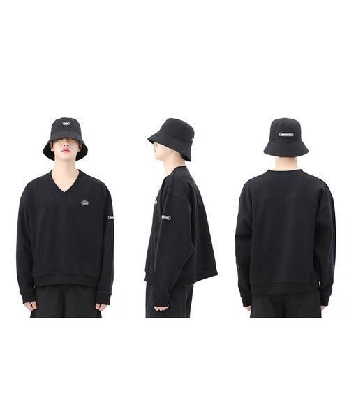 BASIC COTTON（ベーシックコットン）の「『BASIC COTTON/ベーシックコットン』BCN logo stitch bucket hat/ロゴステッチバケットハット（ハット・レディース・ブラック/A・FREE）」の3枚目の写真