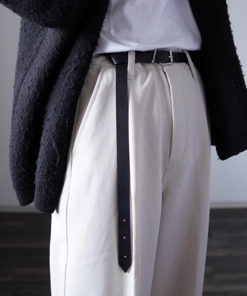 y/m by れぽすけ(イムバイレポスケ)の「ロングテールベルト(ベルト・メンズ・ブラック・FREE)」の1枚目の写真