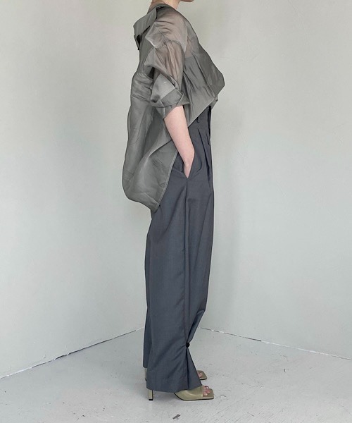 UNSPOKEN（アンスポクン）の「【UNSPOKEN】Hem tack slacks UQ20K016（スラックス・レディース・ダークグレー・M/S/L）」の15枚目の写真