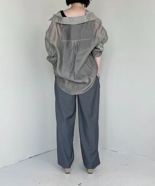 UNSPOKEN（アンスポクン）の「【UNSPOKEN】Hem tack slacks UQ20K016（スラックス・レディース・ダークグレー・M/S/L）」の16枚目の写真