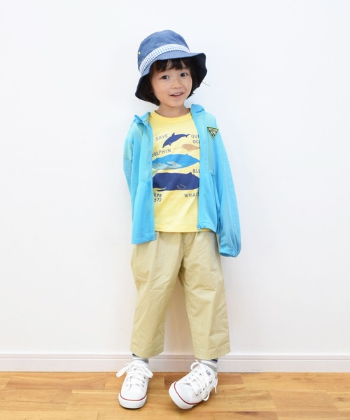 KP BOY（ケーピーボーイ）の「CAYA 虫除け(インセクトシールド)フード付きメッシュパーカー(100-130cm)（パーカー・キッズ・ブルー系その他/スカイブルー・120cm/130cm/110cm/100cm）」の11枚目の写真