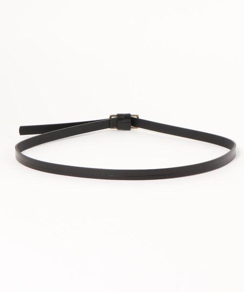 Samansa Mos2 blue（サマンサモスモスブルー）の「ボンドレザー型押しナローベルト（ベルト・レディース・ブラック/ダークブラウン/オフホワイト・ﾌﾘ-）」の4枚目の写真