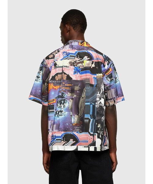 DIESEL（ディーゼル）の「メンズ シャツ 総柄 プリント 半袖 コットン（シャツ/ブラウス・メンズ・ブラック系その他・X-LARGE/XX-LARGE/MEDIUM/SMALL/LARGE/X-SMALL）」の3枚目の写真