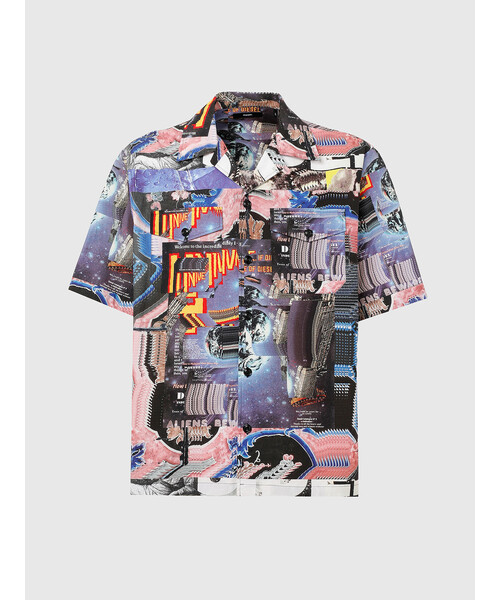 DIESEL（ディーゼル）の「メンズ シャツ 総柄 プリント 半袖 コットン（シャツ/ブラウス・メンズ・ブラック系その他・X-LARGE/XX-LARGE/MEDIUM/SMALL/LARGE/X-SMALL）」の5枚目の写真