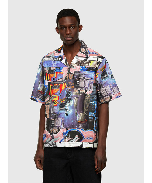 DIESEL（ディーゼル）の「メンズ シャツ 総柄 プリント 半袖 コットン（シャツ/ブラウス・メンズ・ブラック系その他・X-LARGE/XX-LARGE/MEDIUM/SMALL/LARGE/X-SMALL）」の7枚目の写真