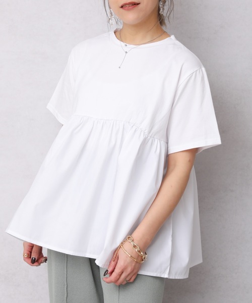 Bonjour Sagan（ボンジュールサガン）の「裾フリルTEE【ZOZO限定アイテム】（Tシャツ/カットソー・レディース・ホワイト/ブラック・FREE）」の2枚目の写真