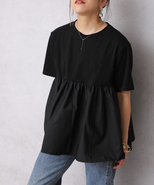 Bonjour Sagan（ボンジュールサガン）の「裾フリルTEE【ZOZO限定アイテム】（Tシャツ/カットソー・レディース・ホワイト/ブラック・FREE）」の5枚目の写真