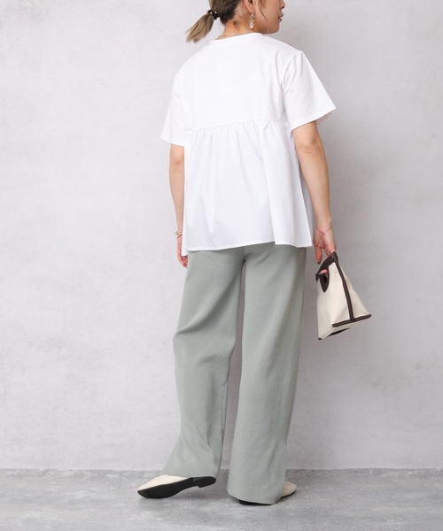 Bonjour Sagan（ボンジュールサガン）の「裾フリルTEE【ZOZO限定アイテム】（Tシャツ/カットソー・レディース・ホワイト/ブラック・FREE）」の16枚目の写真