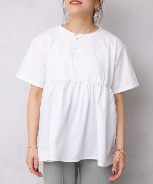Bonjour Sagan（ボンジュールサガン）の「裾フリルTEE【ZOZO限定アイテム】（Tシャツ/カットソー・レディース・ホワイト/ブラック・FREE）」の14枚目の写真