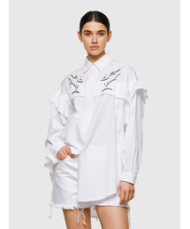 DIESEL | レディース ラッフル 刺繍 長袖 シャツ(シャツ/ブラウス)