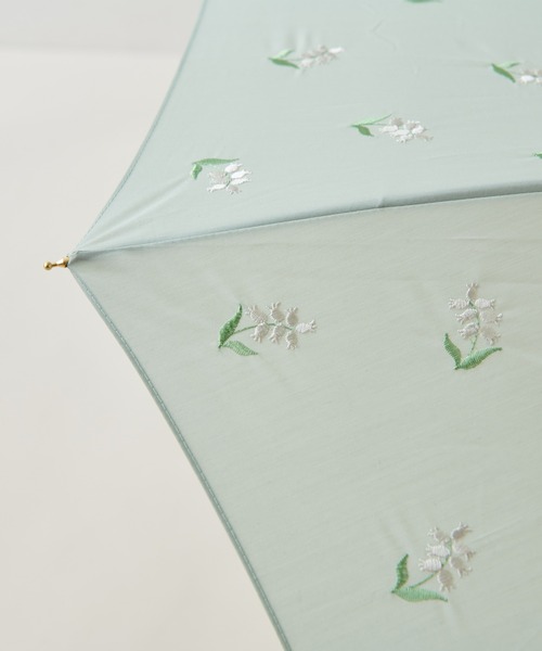 natural couture(ナチュラルクチュール)の「お花刺繍(晴雨兼用)傘(長傘・レディース・ネイビー/ブラック/ミント/ベージュ・FREE)」の14枚目の写真