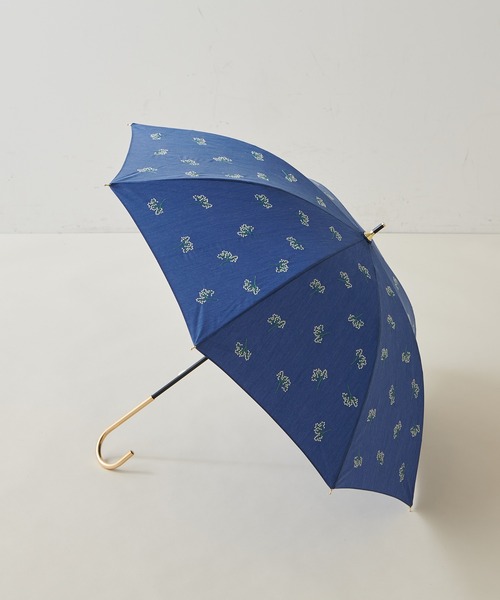 natural couture(ナチュラルクチュール)の「お花刺繍(晴雨兼用)傘(長傘・レディース・ネイビー/ブラック/ミント/ベージュ・FREE)」の15枚目の写真