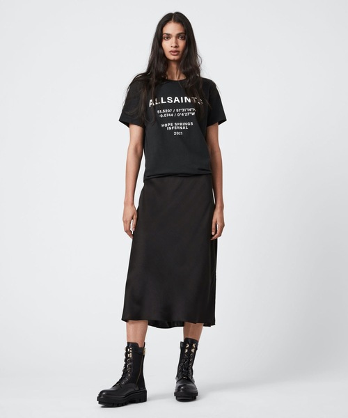 ALLSAINTS（オールセインツ）の「CO-ORDINATES BOYFRIEND T-SHIRT | CO-ORDINATES ボーイフレンド Tシャツ（Tシャツ/カットソー・レディース・グリーン系/ブラック/ホワイト・M/S/XS）」の10枚目の写真