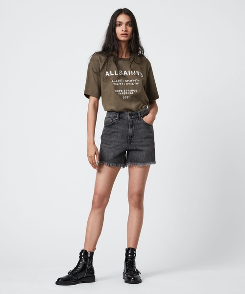 ALLSAINTS（オールセインツ）の「CO-ORDINATES BOYFRIEND T-SHIRT | CO-ORDINATES ボーイフレンド Tシャツ（Tシャツ/カットソー・レディース・グリーン系/ブラック/ホワイト・M/S/XS）」の16枚目の写真