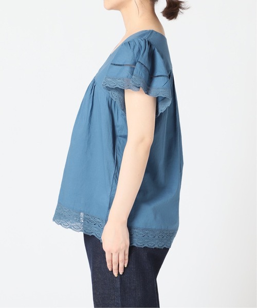 SLOBE IENA(スローブイエナ)の「コットンボイルラッフルスリーブブラウス【手洗い可能】◆(シャツ/ブラウス・レディース・ブルー系その他/ホワイト/パープル/ブラック・FREE)」の15枚目の写真