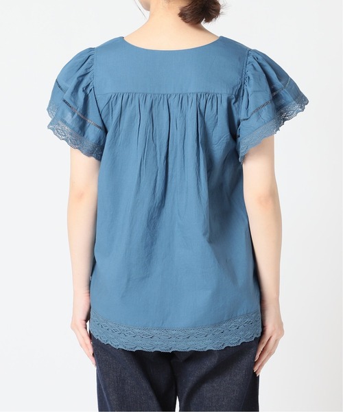 SLOBE IENA(スローブイエナ)の「コットンボイルラッフルスリーブブラウス【手洗い可能】◆(シャツ/ブラウス・レディース・ブルー系その他/ホワイト/パープル/ブラック・FREE)」の16枚目の写真