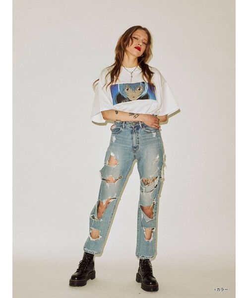 jouetie（ジュエティ）の「シン・エヴァンゲリオン劇場版 BIG Tシャツ（Tシャツ/カットソー・レディース・オフホワイト/ピンク/ブラック・MEDIUM）」の8枚目の写真