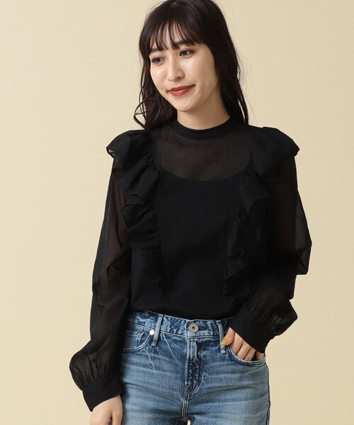 Demi-Luxe BEAMS コットンボイルラッフルブラウス36 Demi-Luxe BEAMS コットンボイルラッフルブラウス36