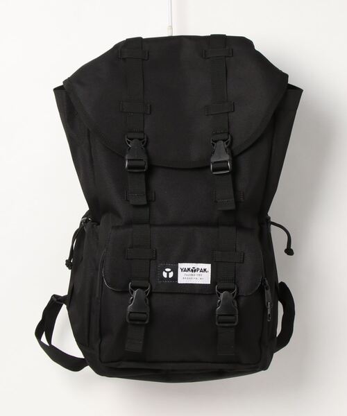 YAKPAK（ヤックパック）の「撥水 / CORDURA 大容量 フラップ バックパック / FLAP BACKPACK / 大きめ リュック（バックパック/リュック・メンズ・ブラック・FREE）」の2枚目の写真