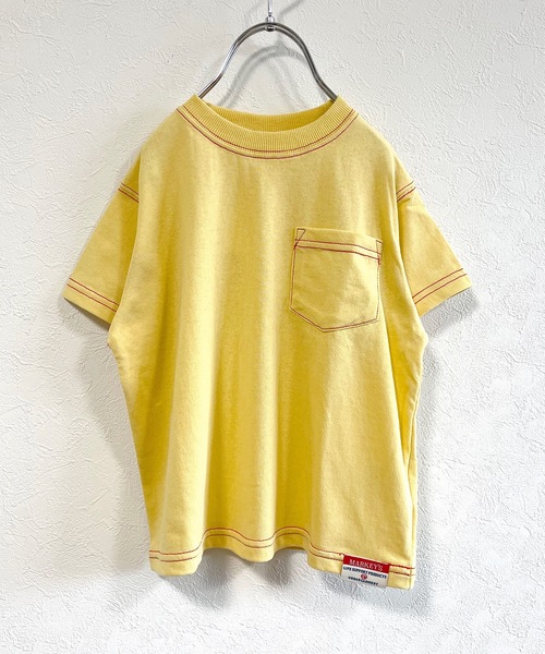 Life Support Products（ライフサポートプロダクツ）の「ステッチ配色ポケットTシャツ（80～150cm）（Tシャツ/カットソー・キッズ・ホワイト/ブラック/パープル/レッド/イエロー・90/100/110/120/80/130/95/140/150）」の5枚目の写真