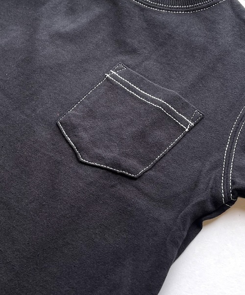 Life Support Products（ライフサポートプロダクツ）の「ステッチ配色ポケットTシャツ（80～150cm）（Tシャツ/カットソー・キッズ・ホワイト/ブラック/パープル/レッド/イエロー・90/100/110/120/80/130/95/140/150）」の7枚目の写真