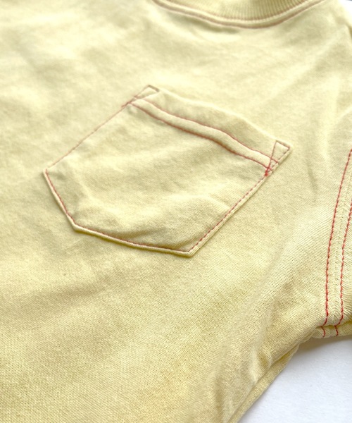 Life Support Products（ライフサポートプロダクツ）の「ステッチ配色ポケットTシャツ（80～150cm）（Tシャツ/カットソー・キッズ・ホワイト/ブラック/パープル/レッド/イエロー・90/100/110/120/80/130/95/140/150）」の9枚目の写真