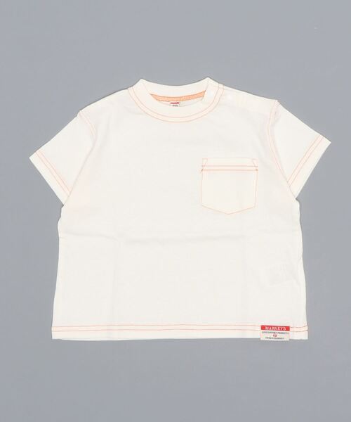 Life Support Products（ライフサポートプロダクツ）の「ステッチ配色ポケットTシャツ（80～150cm）（Tシャツ/カットソー・キッズ・ホワイト/ブラック/パープル/レッド/イエロー・90/100/110/120/80/130/95/140/150）」の16枚目の写真