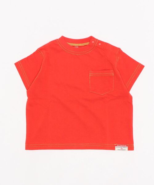 Life Support Products（ライフサポートプロダクツ）の「ステッチ配色ポケットTシャツ（80～150cm）（Tシャツ/カットソー・キッズ・ホワイト/ブラック/パープル/レッド/イエロー・90/100/110/120/80/130/95/140/150）」の20枚目の写真