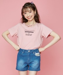 JENNI love | 接触冷感フロントネッククロスTシャツ(Tシャツ/カットソー)