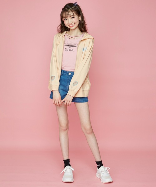 JENNI love(ジェニィラブ)の「接触冷感フロントネッククロスTシャツ(Tシャツ/カットソー・キッズ・ミント/サックスブルー/ピンク・150cm/160cm/130cm/140cm)」の18枚目の写真