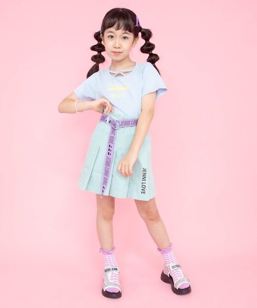 JENNI love(ジェニィラブ)の「接触冷感フロントネッククロスTシャツ(Tシャツ/カットソー・キッズ・ミント/サックスブルー/ピンク・150cm/160cm/130cm/140cm)」の19枚目の写真
