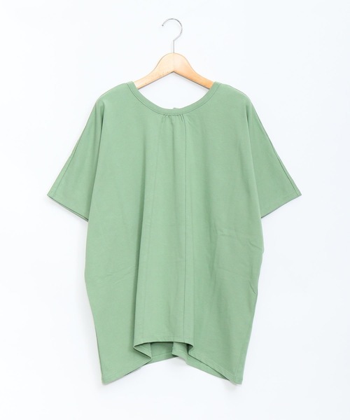 AS KNOW AS de base（アズノゥアズドゥバズ）の「最高の着心地カットプルオーバー（Tシャツ/カットソー・レディース・サックスブルー/グリーン/ブラック/オフホワイト・FREE）」の4枚目の写真