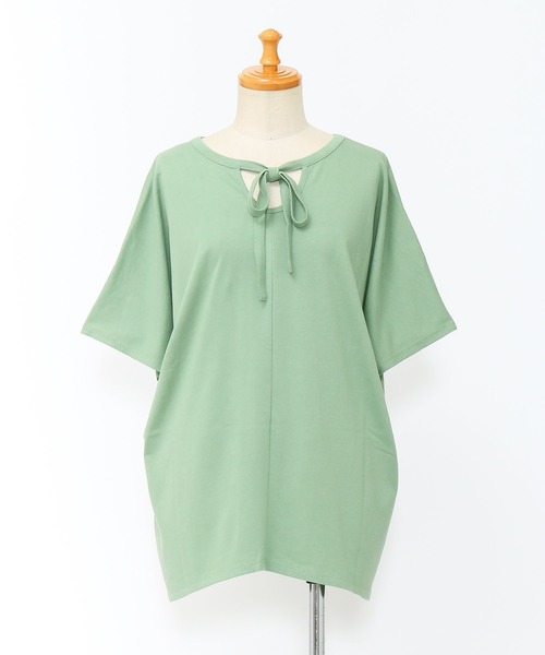 AS KNOW AS de base（アズノゥアズドゥバズ）の「最高の着心地カットプルオーバー（Tシャツ/カットソー・レディース・サックスブルー/グリーン/ブラック/オフホワイト・FREE）」の6枚目の写真