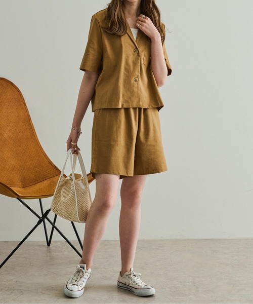 Ambre Neige（アンブルネージュ）の「リネンセットアップ／【WEB/EC限定商品】（セットアップ・レディース・ライトブラウン/ナチュラル・FREE）」の11枚目の写真