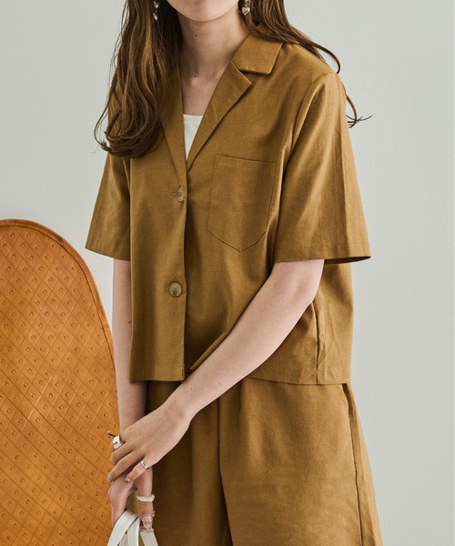 Ambre Neige（アンブルネージュ）の「リネンセットアップ／【WEB/EC限定商品】（セットアップ・レディース・ライトブラウン/ナチュラル・FREE）」の5枚目の写真