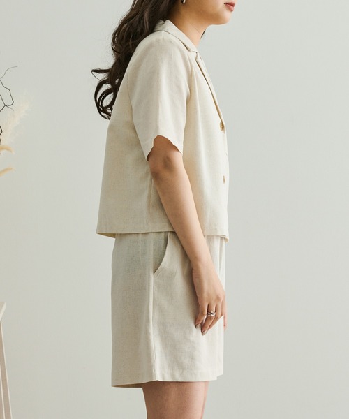 Ambre Neige（アンブルネージュ）の「リネンセットアップ／【WEB/EC限定商品】（セットアップ・レディース・ライトブラウン/ナチュラル・FREE）」の6枚目の写真