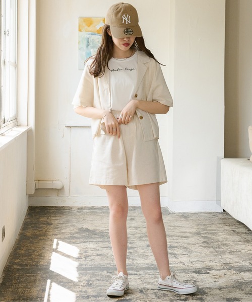 Ambre Neige（アンブルネージュ）の「リネンセットアップ／【WEB/EC限定商品】（セットアップ・レディース・ライトブラウン/ナチュラル・FREE）」の3枚目の写真