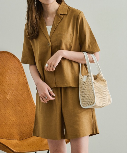 Ambre Neige（アンブルネージュ）の「リネンセットアップ／【WEB/EC限定商品】（セットアップ・レディース・ライトブラウン/ナチュラル・FREE）」の7枚目の写真