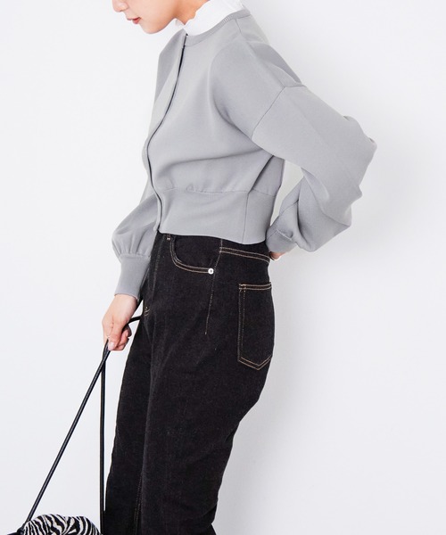 Heather(ヘザー)の「2WAYスナップボタンニットカーディガン 217856(カーディガン/ボレロ・レディース・アイボリー/レッド/ブラック/グレー/グリーン・FREE)」の6枚目の写真