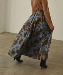 EMMEL REFINES | ＜EMMEL REFINES（エメル リファインズ）＞EM タフタ プリント ボリュームスカート －ウォッシャブル－(スカート)