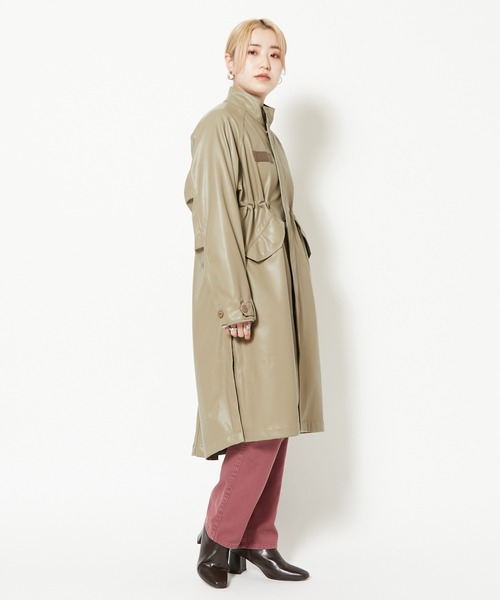 CIAOPANIC（チャオパニック）の「■シンセティックレザーM-65モッズコート（その他アウター・レディース・ブラック/オリーブ・FREE）」の9枚目の写真